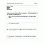 Performance Appraisal Data Collection Form
